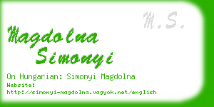 magdolna simonyi business card